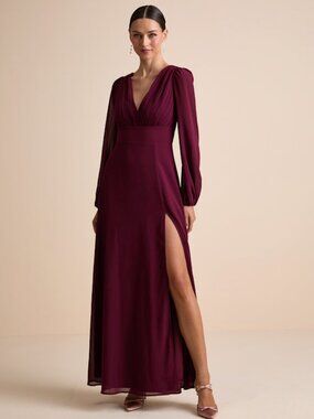 Lulus Marvelous Affair Burgundy Pleated Lace-up Maxi Dress Red - Size XL